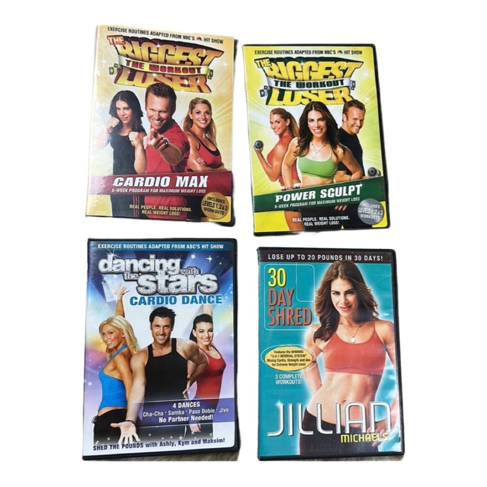 Biggest Loser Workout DVDs + Jillian Michaels & DWTS (4 Disc Set)